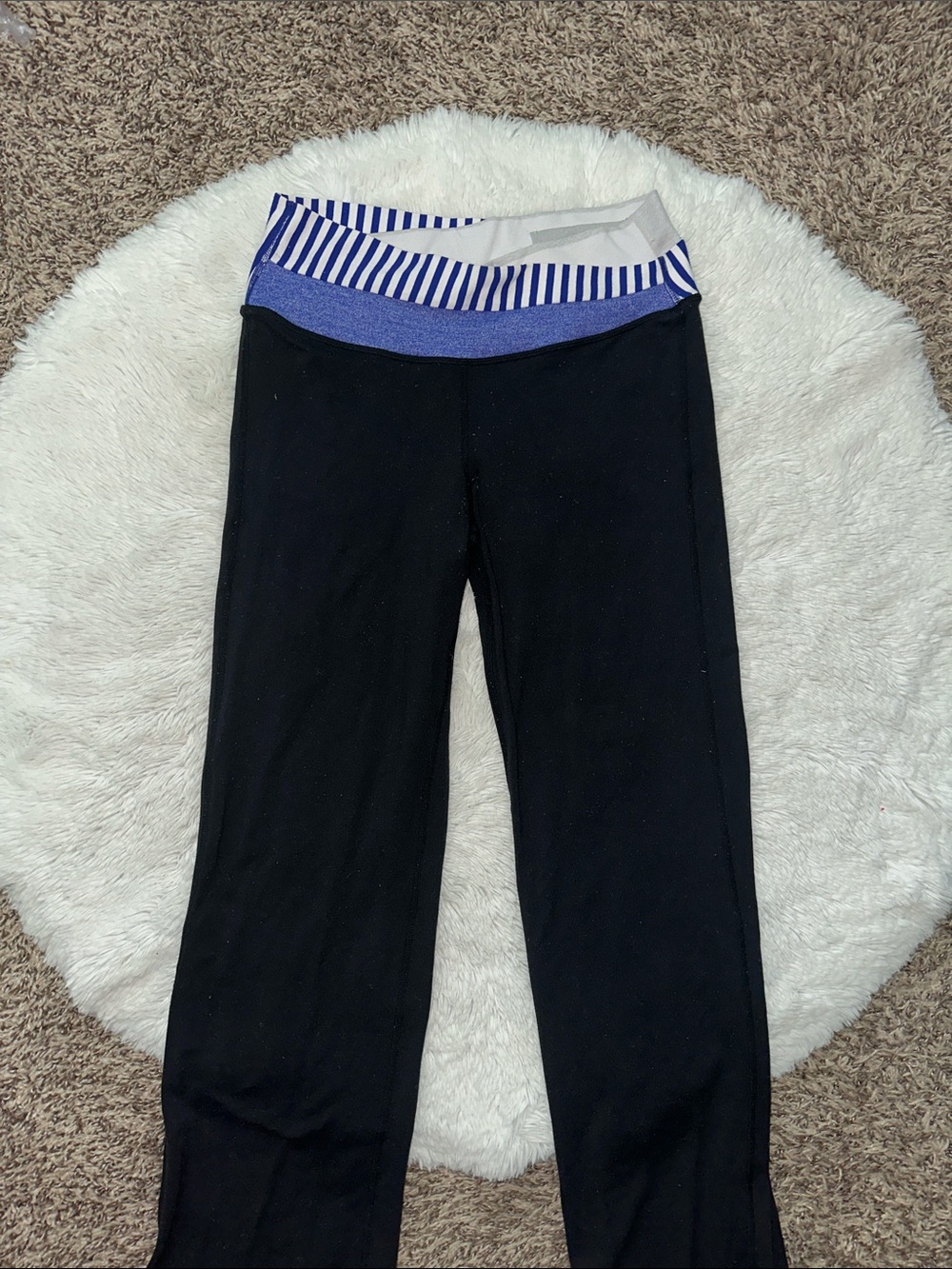 **RARE!!** Super Long Lululemon Groove Pants in Twin Stripe/Pigment Blue